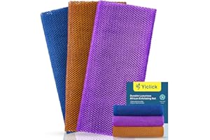 Yiclick Afrykańska siatka złuszczająca - bardzo łatwa do stworzenia dużej ilości bąbelków - odpowiednia dla kobiet i mężczyzn - afrykański gąbka siatkowa - myjka (niebieski/fioletowy/brązowy)