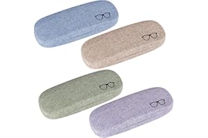 SHACHENH 4 STK Brillenetui Hardcase - Hartschalen Box, Tragbare Brillentasche, Sonnenbrillen Etui für Damen, Frauen, Männer - 4 Farben