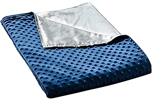 Sleepymoon Überzug für Gewichtsdecke, weicher, atmungsaktiver, Warmer Steppbezug (Navy Flanell+Grau Bambus, 152 * 203 cm)