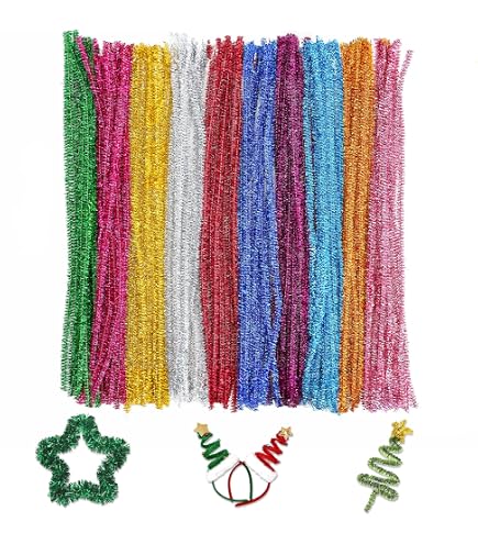 100 Fils Chenille à Paillettes Multicolores - Tiges Flexibles Pour Artisanat, Déco, Projets DIY Enfants Et Adultes - 3
