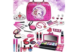 EVACOK Kids Makeup Sets For Girls - Unicorn Teenage Washable Make Up Starter Kit, Childrens Princess Pretend Play Games Toys Presents, Little Girl Birthday Gifts Set For Age 3 4 5 6 7 8 9 10 11 12 Year Old
