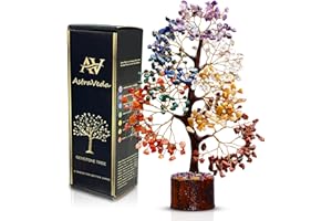 AstraVeda 7 Chakra Crystal Tree of Life – Feng Shui Gemstone Tree for Positive Energy, Meditation, Healing Crystals, Spiritual Décor & Mindfulness Gifts
