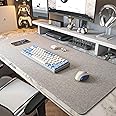 THMINS (100x40 cm) Non-Slip Felt Desk Pad, Extra Large Felt Mouse Pad,light grey…