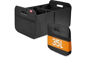 achilles boîte pliante XL, sac de coffre pliable à provisions, organisateur de voiture, panier pliant, de rangement, boîte, noir, 50 cm x 32 cm x 27 cm