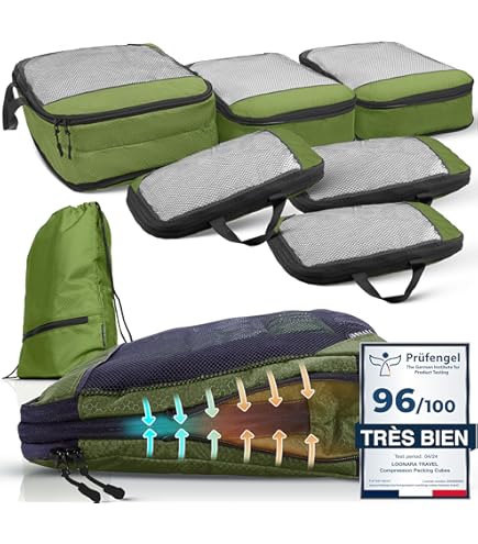 Jsdoin Lot de 9 cubes d'emballage pour valise, organiseurs de bagages