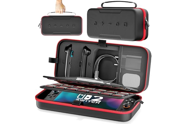 Rysker Étui Switch 2 pour Joy-Con 2 , Pochette de Voyage Portable pour Joycon et Adaptateurs Hardcase Protection Switch, Étui de Transport à Coque Rigide Switch 2 pour Kits d’Accessoires