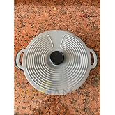 Makkam Home Silikon Tencere Kapağı, Tava Kapağı, Isı Koruyucu, Vakumlu kapak, Muhafaza kapağı (Gri, 28Cm)