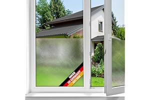 ‎D-C-FIX d-c-fix Fensterfolie Milky - 45 cm x 1,5 m – statische Sichtschutzfolie mit modernem Muster für Glasflächen – selbsthaftend, blickdicht, dekorativ