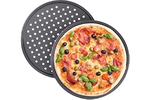 Relaxdays 2 st. runda pizzaformar, bakformar, med non-stickbeläggning, för pizzaugnar
