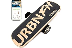 URBNFit Balance Board Trainer - Roller Board For Exercise, Athletic Training and Board Sports - Fun Workout Equipment For Balance, Stability and Improving Core Strength - Free Workout Guide Included