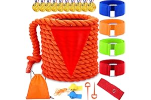Lubibi Gioco di Corda per Tiro alla Fune, 6M, Kit di Giochi all'aperto per Bambini e Adulti, Tug of War, Medaglie per Giochi di Compleanno e Feste
