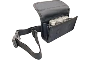 CLAIRE-FONCET Kellnertasche - Kellnerbörse – Hüfttasche in Canvas Gewebe, Inklusiv Durchsichtige und Graduierte 5 Euro Munzen Geldwechsler, Magnetverschluss, ideal für Kellner, Kellnerin, Kneipen