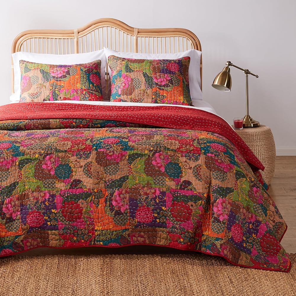 Greenland Home 2 parçalı mücevher yorgan seti, ikiz, çok renkli