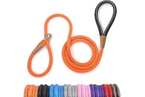 lynxking Dog Leash Slip Rope Lead Leash Strong Heavy Duty Braided Rope No Pull Training Lead Leashes for Medium Large and Small Dogs