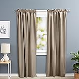 Amazon Basics Thermo-insulating Blackout Curtain, 1 Piece, 135 x 244 cm (WxL), Brown