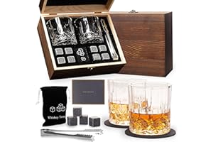 HONGCI Set regalo di bicchieri da whisky, regalo di compleanno per uomini, 30°, 40°, 50°, 60°, set di bicchieri da whisky per regali del Ringraziamento, San Valentino, anniversario, Natale, per uomini, papà