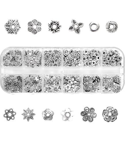 SUNNYCLUE 1 Boîte 480 Pièces 16 Styles Bouchons De Perles D'or Antiques Bouchon De Perles De