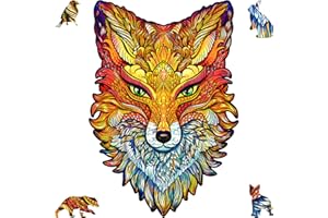 UNIDRAGON Rompecabezas Originales de Madera - Zorro Ardiente, 700 Piezas, Tamaño Grande 41 x 60 cm, Bonito Paquete de Regalo, Forma Única, Mejor Regalo para Adultos y Niños