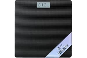 PUREFIT Digital Bathroom Scale for Measuring Body Weight - Ultra Slim, High Precision, Smart Scale with LED Display - Weighing Scale with Battery Included LB/KG/ST Max Weight 180KG