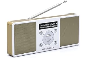 Nordmende Transita 200 tragbares Stereo DAB Radio (DAB+, UKW, FM, Lautsprecher, Kopfhörer-Anschluss, Favoritenspeicher, OLED-Display, Akku, klein, tragbar) weiß