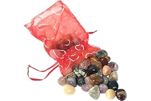 DEUTSCHES MINERALIENMUSEUM Gemstone Tumbled Stone Mixture XXL, Approx. 900 g Gemstones Assorted Colours, Approx. 30-35 mm, in Gift Bag, Gemstone, without stone