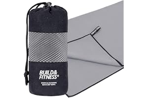 BUILD & FITNESS Serviette Microfibre Compactes- Séchage Rapide- Absorbantes- Légères- Serviette de Bain, Serviette de Toilette, Serviette Sport. Idéales pour Voyages, Plage, Gym, Natation, Camping, Fitness, Yoga