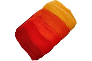 RAYHER HOBBY 5365200 Filzwolle, Merinowolle, Kammzug, fein, 19 mic, 5 Farben je 10g, Rot-Töne, 100% Schafschurwolle zum Filzen, 50g