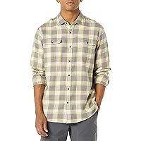 Amazon Essentials Camisa de Franela con Corte Recto, Dos Bolsillos y Manga Larga Hombre