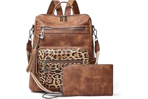 Shrrie Sac à Dos Femme, Sacs à Main Portés Dos en PU Cuir, Élégant Imperméable Sac à Dos Antivol Convertible avec Bandoulière Amovible pour Travail Voyage College Cadeau