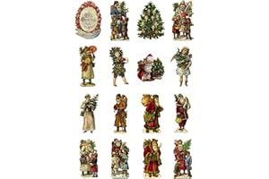 Decoupage Paper Pack (20 Sheets 10x15cm) Vintage Christmas Santa Tree FLONZ Vintage Ephemera