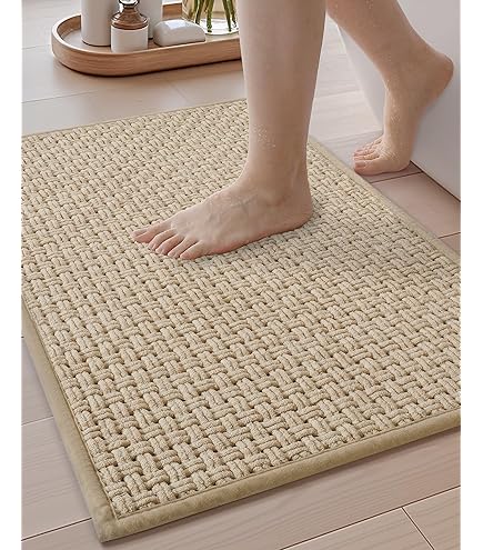 Color&Geometry 40 x 60 cm Microfiber Zachte Badmat, Antislip Badkamermat Machinewasbaar, Douche Waterabsorberend Badkleed Duurzame Vloermatten (Purper