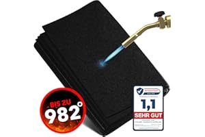 EVOCAMP Feuerfeste Unterlage - Hitzeschutzmatte hitzebeständig bis 982 °C - Lötmatte als feuerfeste Matte für sicheren Brandschutz - Brandschutzmatte als ideale Feuerschutzmatte (1m x 1m)