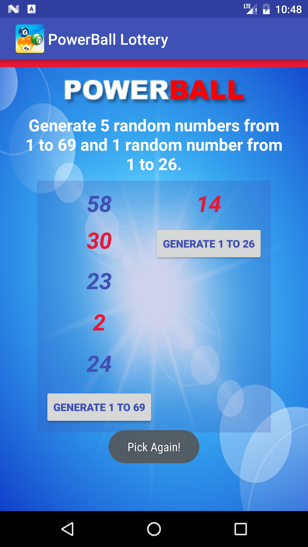 Lotto Generator "Click My Pick!" Amazon.co.uk Apps & Games