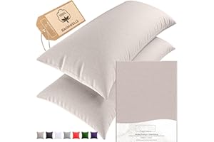 NOMADS TEXTILE CozyCotton Kissenbezug 40x60 Creme. 2 kopfkissenbezüge 100% Baumwolle. Jersey bettwäsche. Kissenhülle für Kissen 40x60cm mit reißverschluss. Seitenschläferkissen. Zertifiziert mit Oeko-Tex 100