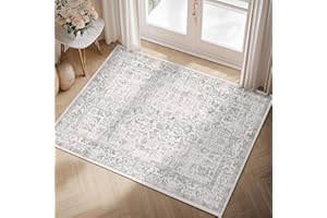 HUGEAR Tappeto tortora 60 x 90 cm – ingresso vintage cucina soggiorno interno camera da letto lavabile stuoia porta floreale retrò accento cucciolata sala da pranzo