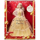 Barbie Signature - Barbie Magia delle feste 2023, bambola da collezione con capelli biondi e abito dorato, confezione da espo