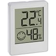 TFA Dostmann Mini termometro digitale interno, set da 3 pezzi, 30.5060.02.03, termometro ambiente, igrometro, misura umidità, temperatura, per il controllo del clima interno, batteria inclusa, bianco