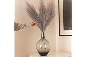 RYDDELIGHOME Pampa Grande Hierba Gris Artificial 3 Tallos Extra esponjosos de imitación de 100 cm, Ramo de Flores, decoración del hogar para Sala de Estar, Estilo Bohemio, decoración del hogar para jarrón Alto