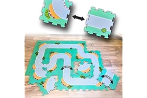Tapis Voiture Enfant - Tapis Chambre Enfant - Tapis Bebe Circuit Voiture Enfant - Tapis Voiture Enfant modulable - Tapis Puzzle pour Jouet Enfant 3 Ans - Tapis Enfant idéal Jeux Enfant 3 Ans