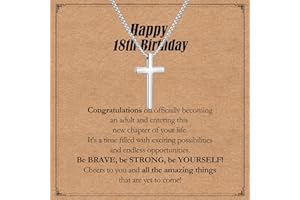 BFUEBUR Cross Necklace 16th/18th/21th Birthday Gift for Boy, Stainless Steel Cross Pendant Necklace for Men, Crucifix Necklaces Happy Birthday Gifts for Son Grandson Nephew Brother