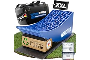 WERKTHOR Cales pour Camping-Car (Bleu) - [Jeu de 2] Cales Eprouvées pour Caravanes, Camping-Cars et Remorques [<13.5t] - Nivellement sans Palier, Cales pour Camping-Car avec Sac de Transport (XXL)