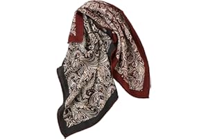 Prettystern dwustronny szalik wełniany i jedwabny 65 x 65 cm - dwustronny nadruk jedwabny kwadrat, szalik unisex dla kobiet i mężczyzn, idealny na wiosnę i jesień