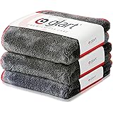 Glart 443TP Premium Flausch 3er Set Auto Mikrofasertücher mit 600 GSM, Microfasertuch saugstark und ultra weiche fusselfreie 