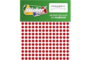 LUKIKICHI 714 Pastilles Rouge 10 mm en PVC résistant pastilles Autocollant Motif Cercles, Points