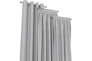 Market-Alley Vorhänge 2er Set Vorhang für Kinderzimmer Schlafzimmer Wohnzimmer Elegant Gardine mit Ösen/Taschenband/Kräuselband (205 Grau ; mit Ösen ; 140cm x 260cm)