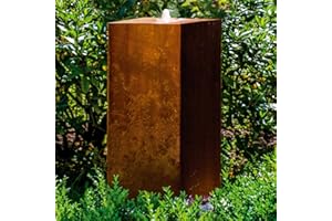 'köhko ® Dados Brunnen Perú 31005 Jardín Fuente de Acero corten con LED de iluminación