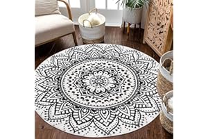 Pauwer Okrągły dywan, duży, puszysty dywan typu shaggy, bardzo miękki, antypoślizgowy, nadaje się do prania, dywan podłogowy, dywanik przy łóżku, do salonu, sypialni, 160 cm, czarny