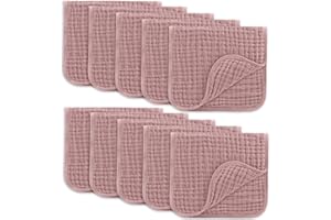 Comfy Cubs - Paños de muselina para eructos grandes, 100% algodón, para bebés, 6 capas extra absorbentes y suaves, trapos para bebés para niños y niñas, para recién nacidos (malva, paquete de 10, 20 x