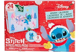 Just Play Calendario de adviento Stitch de Disney, 24 Piezas, Figuras coleccionables de 3,8 cm, Juguetes para niños y niñas a Partir de 5 años