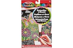 Melissa & Doug Color-Reveal Pictures - Butterflies & Flowers | Arts & Crafts | Scratch Art | 4+ | Gift for Boy or Girl